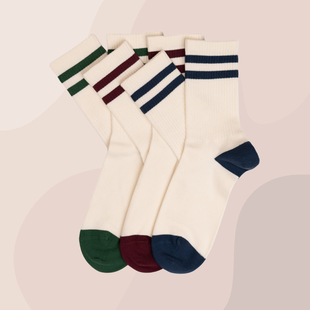 RETRO CREW BUNDLE-1 (3 PAIRS) – Snug Socks Co.